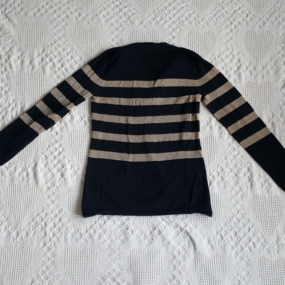 Michael Kors Gold Striped Long Sleeve Top - Picture 5 of 5
